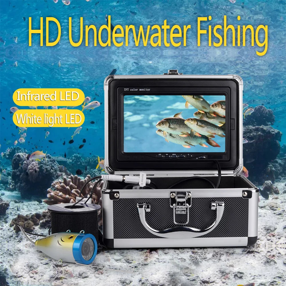 Underwater Fishing Video Camera Fish Finder with 8G TF Card SYSD 7in Monitor 30m 1080P