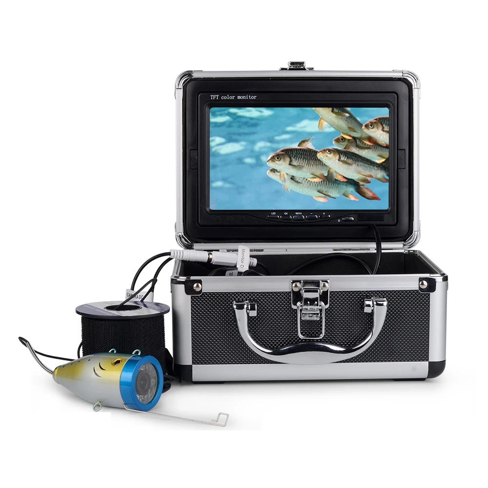 Underwater Fishing Video Camera Fish Finder with 8G TF Card SYSD 7in Monitor 30m 1080P