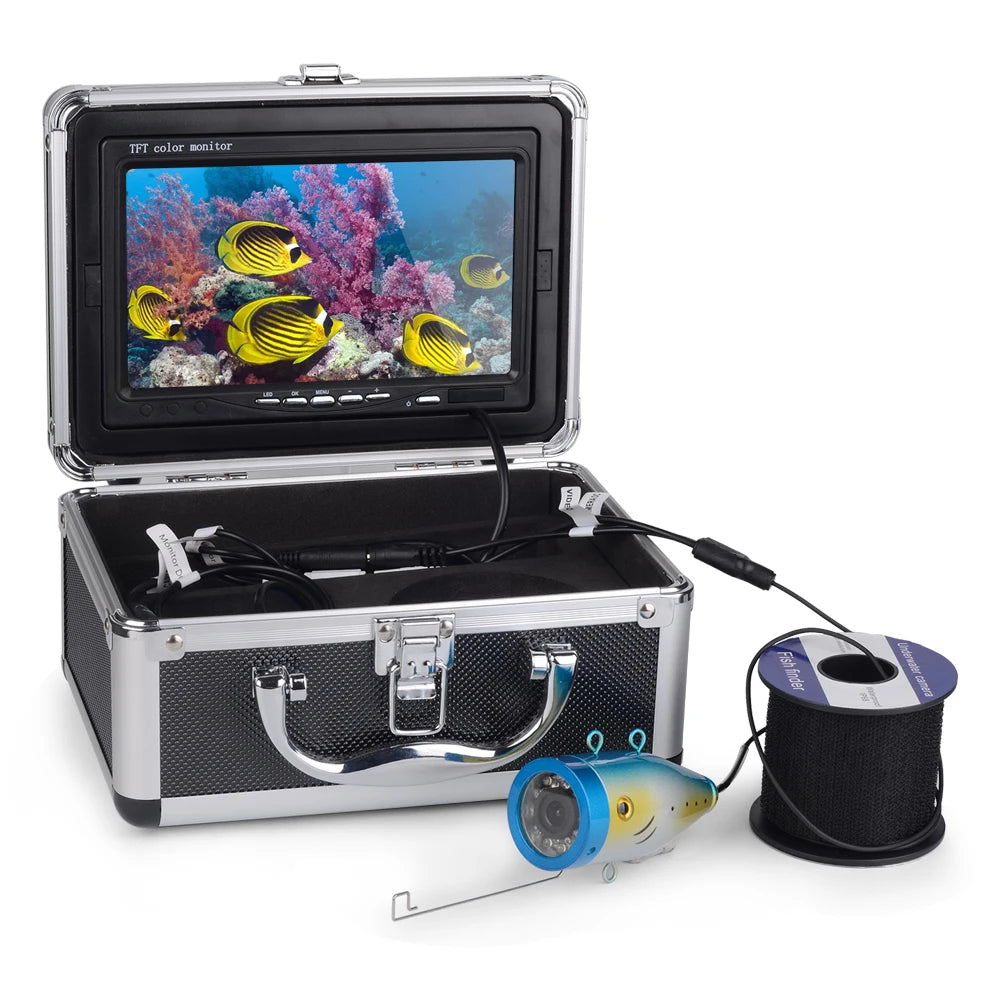 Underwater Fishing Video Camera Fish Finder with 8G TF Card SYSD 7in Monitor 30m 1080P