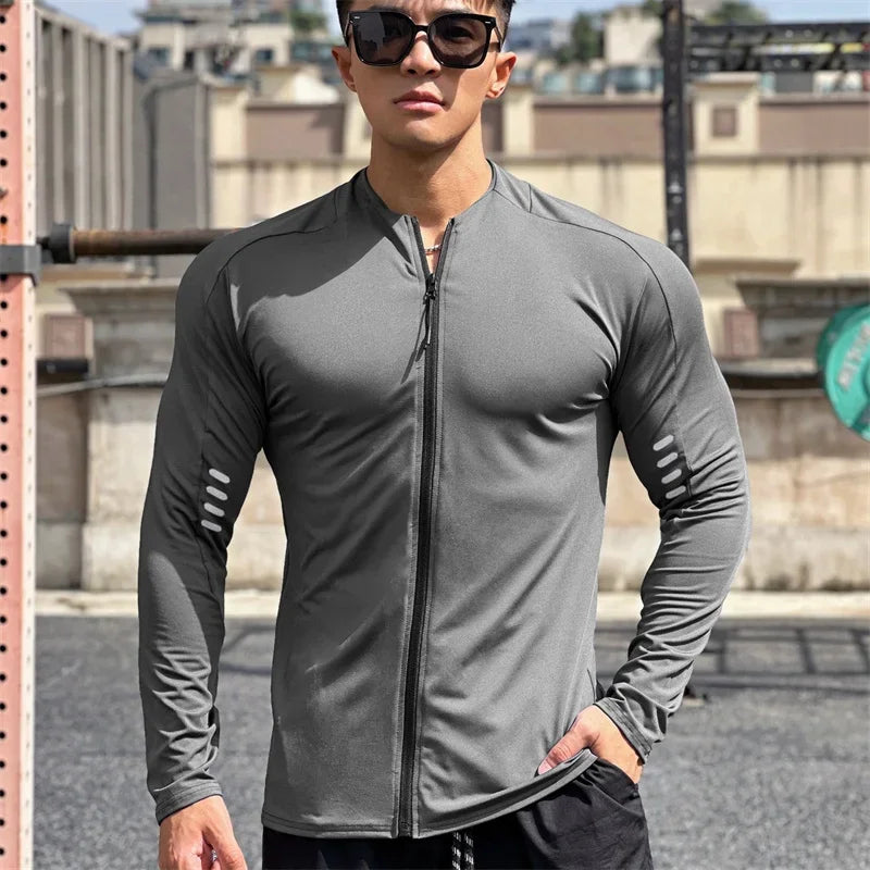 Men Sportswear Zipper Running Jacket