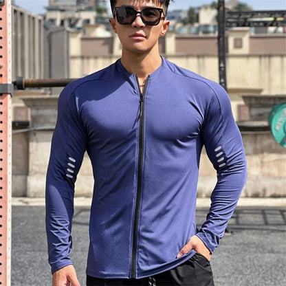 Men Sportswear Zipper Running Jacket