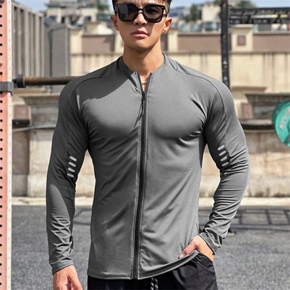 Men Sportswear Zipper Running Jacket