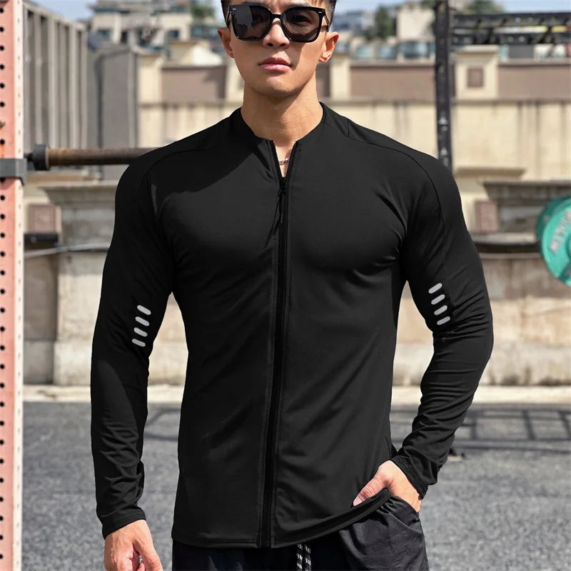 Men Sportswear Zipper Running Jacket