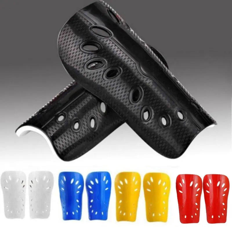 Pair of Football Shin Guard Plastic Pads Protective Gear