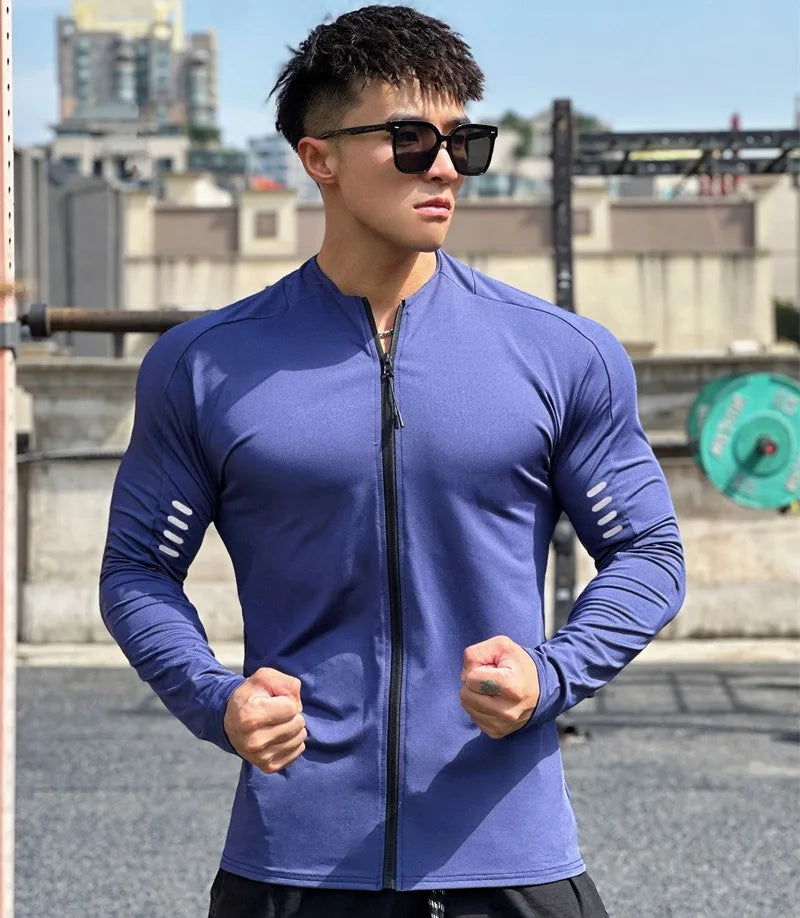 Men Sportswear Zipper Running Jacket