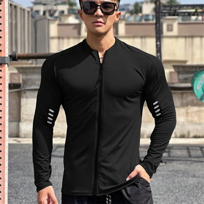 Men Sportswear Zipper Running Jacket