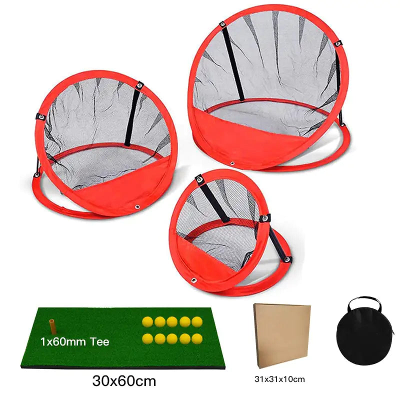 3-Piece Golf Net Set for Indoor &amp; Outdoor Practice